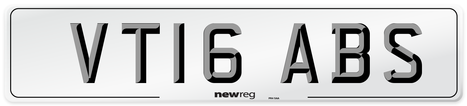 VT16 ABS Number Plate from New Reg